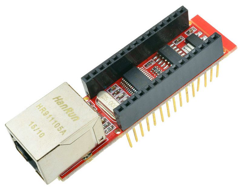 Arduino Nano Ethernet Shield ENC28J60 DK Rood